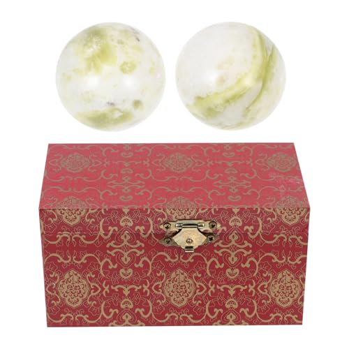 USHOBE Suministro de ejercicios para la mano con bolas chinas de jade Lantian, set portátil para masaje y estimulación muscular, recomendado para terapia y personas mayores