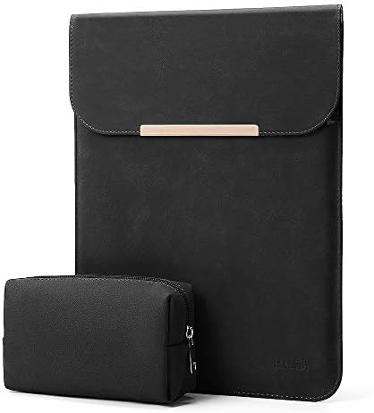 KALIDI 13.3-14 inch Laptop Sleeve Case Faux Suede Leather for 13.3 13.5 13.6 14 inches MacBook Air Pro Retina 13"-14" Surface Pro with Pouch