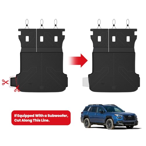Image of LASFIT Cargo Mat for Subaru Outback 2026 | All Weather TPE Custom Fit Durable Trunk Backrest Mat Cargo Tray Liner (Not fit Wilderness with All-Weather Seatback), Black