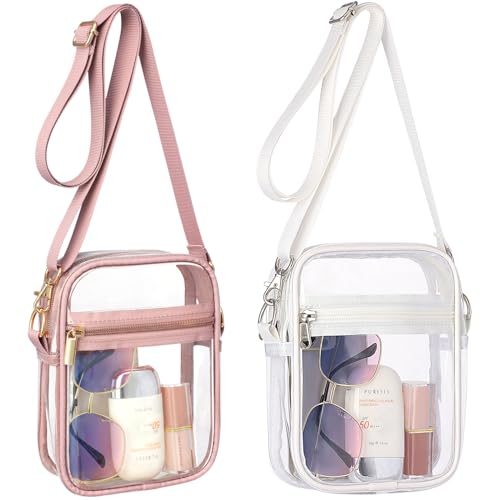 Image of PACKISM Clear Bag for Stadium Events - Clear Purses for Women Transparent Crossbody Messenger Bag for Concerts Game Day
