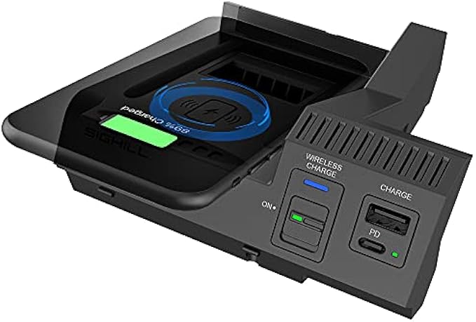 SIGHILL Wireless Car Charger Compatible with Mercedes Benz Accessories for 2015 2016 2017 2018 2019 2020 2021 C-Class AMG GLC Qi 15W MAX 2 Port Type