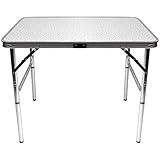 Geklappt (LxBxH): 75x55x3cm Wohaga® Aluminium Klapptisch \'Amsterdam\' 75x55xH60cm, tragbar faltbar und leicht, Campingtisch Beistelltisch Falttisch