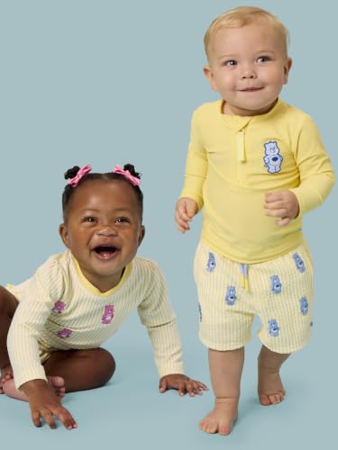 Image of RuffleButts Baby Girls Seersucker Rash Guard - One Piece Swimsuit UPF 50+ | Premium Quality, 4-way Stretch, Snap + Zipper Closure, Long Sleeves, Hand Wash, UPF 50+ Sun Protection