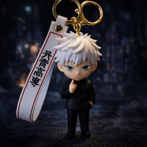 Image of Gojo Satoru Jujutsu Kaisen Keychain for Girls Boys, Cute Silicon Keychains Accessories Keyring Key Purse Backpack Car Charms for Kids Gifts