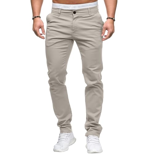 Maiyifu-GJ Men's Slim Fit Stretch Joggers Pants Elastic Waist Hiking Cargo Pants Tapered Sweatpants Casual Cotton Trousers