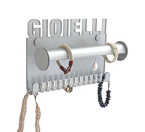 Preisvergleich Produktbild Schmuckaufbewahrung hängend wand ohrringe ketten Schmuckhalter Schmuckständer Galeara Design Armbandhalter Weiß (Silber, Gioielli)