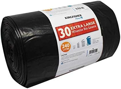 Kingfisher BB3 240 Litre Quality Wheelie Bin Bag Dustbin Liners/Refuse Sacks Black (2 x 30 Bags)