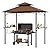 Tangkula 8x5 Ft Grill Gazebo, 2-Tier Barbecue Gazebo with 2 Shelves, 7 Hooks, Metal Frame, Outdoor Grill Canopy for Backyard Garden Poolside (Coffee)