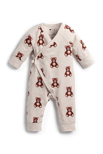 Image of monica + andy Kimono Tie Long Sleeve One Piece, 100% Organic Baby Clothes for Girls & Boys, Preemie, Newborn & Infant