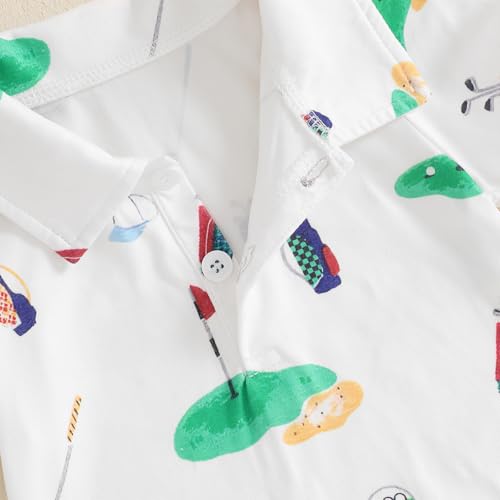 Baby Boy Rompers Half Button-up Jumpsuit Short Sleeve Bodysuit Summer Clothes4