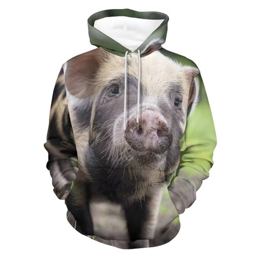 Hoody sweat-shirt pull cochon mignon idée cadeau originale pour homme femme taille S