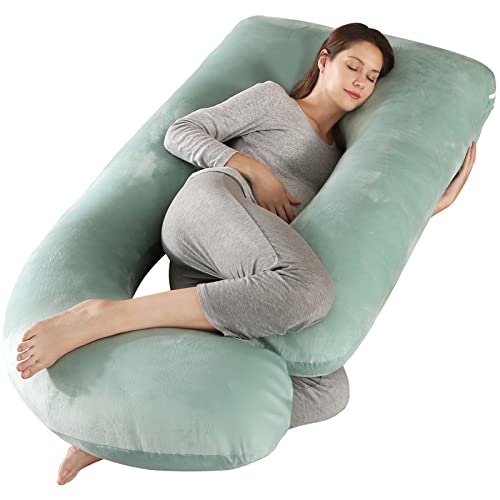 BATTOP Pregnancy Pillows for Sleeping,Full Body Maternity Pillow,Support for Back,HIPS,Legs,Belly for Pregnant Women,Pregnancy Pillow with Removable Cover