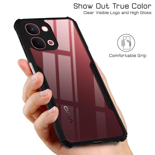 Image of Jkobi Hybrid Back Cover Case for Vivo Y51 Pro 5G | Vivo T5x (Shockproof with Polycarbonate Clear Panel | Professional Black)