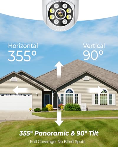 Reobiux 2K Outdoor Security Camera, 360° CCTV Camera Outdoor WiFi, Home Security Cameras with 30M Colour Night Vision, Motion Tracking, Two-Way Audio, IP66 Weatherproof, Works with Alexa - Image 4