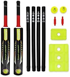 Ram Crazy Cricket Set | Junior Kids Set | 1 x Size 3 Bat and 1 x Size 5 Bat | Kwik Cricket Style Set for the Backyard, Beach or Park | Suitable for approximate ages 8-13 years