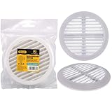 LIYSET Rejilla Ventilacion con Filtro + Mosquitera Blanca de Plastico 130 X 130 mm Redonda. Rejillas de Ventilacion Baño, Aire Acondicionado, Respiraderos Caravana, Extractor, Chimenea y Exterior.