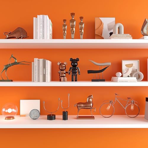Image of Orange Solid Peel & Stick Vinyl Contact Paper - Self Adhesive Removable Wallpaper for Kitchen Cabinet, Furniture, Countertop - Waterproof 2 x 20 Feet