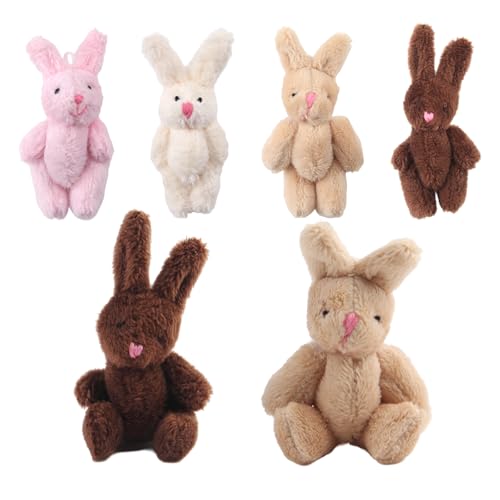 RYAN 8 Piezas Mini Peluche Conejo 8 cm Peluches Pequeños para Regalo Conejo Peluche para Decoración de Pascua Accesorios de Casa de Muñecas Decoración DIY Ramo