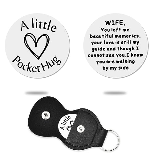 Sympathy Memorial Gifts for Loss of Wife Bereavement Remembrance Gift Pocket Hug Token Keychain for Loss of wifey Grief Condolence Gift for Loss Inspirational Meaningful Gifts for Men