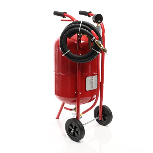 Foto von XPOtool Mobiles Sandstrahlgerät 38 L, Druckluft Sandstrahler mit Zubehör, zum Rost Entfernen und Farbe Entfernen, Sandstrahlanlage Strahlgerät