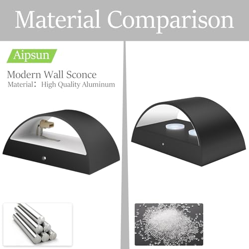 image for Aipsun 4 Pack Black Modern LED Wall Sconce Hardwired Indoor Wall Light