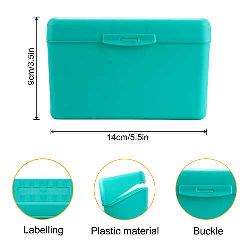 Index Card Holder 3 x 5 inch - Recipe Card Box Plastic Storage Organizer for Filling 350 to 400 Notecards, Addresses & Recipes - 4 Colors (3 x 5 inch)