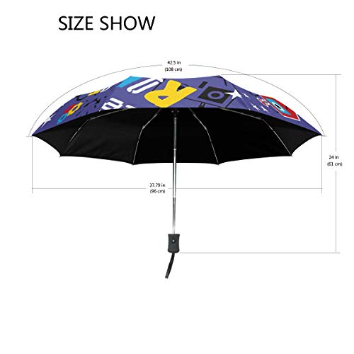 Ajinga Cute Robot Boys Folding Umbrella Sun Block Windproof Rain Automatic Open Close Travel Anti-Uv Sun Umbrellas #TOP2