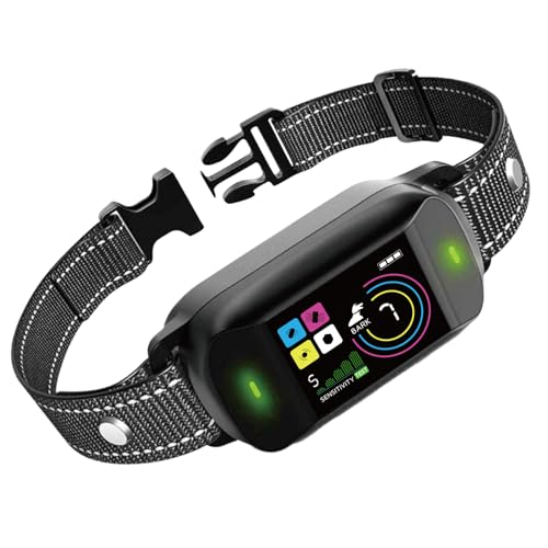 Collar Antiladridos para Perros, Collar de Adiestramiento Inteligente para Perros Pequeños, Medianos y Grandes, Recargable, Impermeable IP67 y 4 Modos Combinados de Sonido/Vibración/Vibración Fuerte