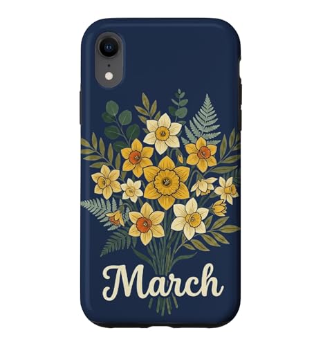 March Birth Flower Daffodil Floral Birthday �X�}�z�P�[�X iPhone XR �p