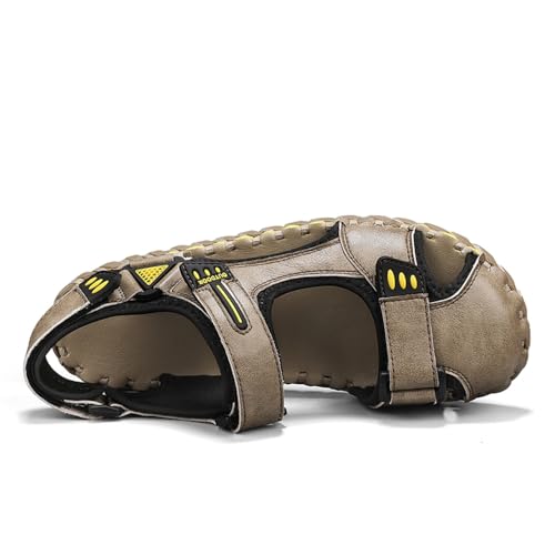 Mens Hiking Sandals Closed Toe Handmade Athletic Sport Sandals Leather Athletic Lightweight Trail Walking Fashion Water Shoes3