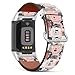 Mingdao Compatible with Fitbit Charge 5 , Patterned Leather Replacement Band , (Cute Cartoon Lions Wallpaper)