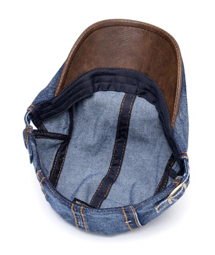 Image of Cotton Newsboy Cap,Breathable Ivy Gatsby Cabbie Beret Hat for Men's Women Driving Hunting Golf