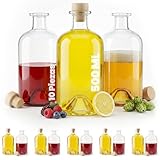 Botellas vacías de farmacia Slkfactory de 500 ml, 3, 4, 6 o 10 unidades, para vino, licor, aceite o vinagre, de cristal 0,5 litros 10 unidades Weiß