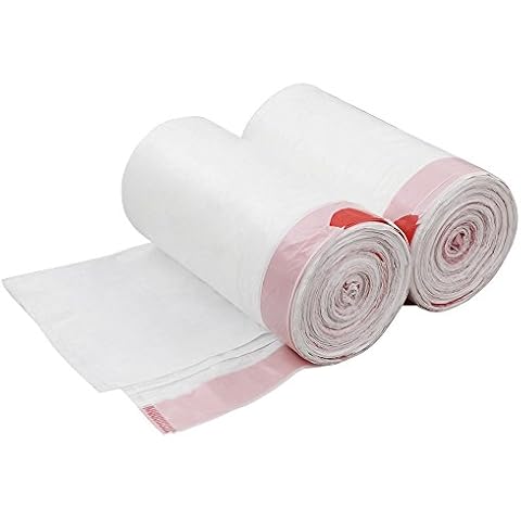 Cadineer 50L Drawstring Bin Liner, White, 120 Counts Cover