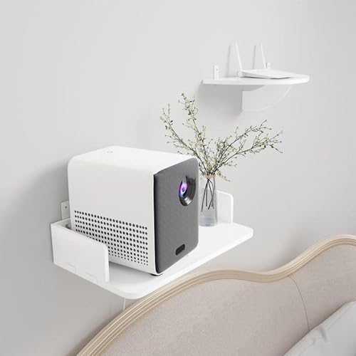 Schweberegal für Projektor, Wandmontage Projektor-Regal Multimedia Wandregal TV Rack Wandhalterung, perfekt für Projektor, WLAN-Router, Spielekonsole und Kabelbox,Lautsprecher-Wandhalterung(S)