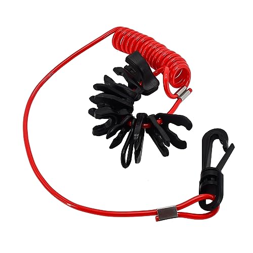Jiayicity Universal Boat Safety Kill Stop Switch Keys 11PCS with Lanyard Compatible with Yamaha Tohatsu Suzuki Compatible with Honda Johnson Evinrude OMC Mercury Mariner Outboard Motors
