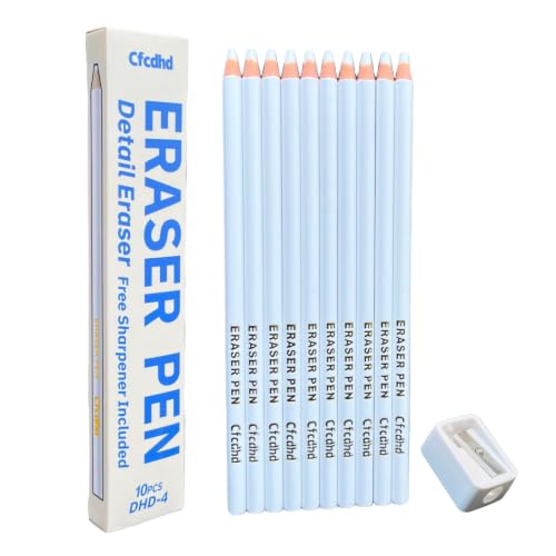 CFCDHD Pencil Shaped Erasers Precision Pencil Erasers 10 Pack