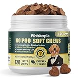 Whiskopia No Poo Chews Coprophagia Deterrent for Dogs, No Poop Eating Deterrent for Dog Provent Stop Dog from Eating Poop Supplement with Digestive Enzymes and Probiotics - 120 Ct