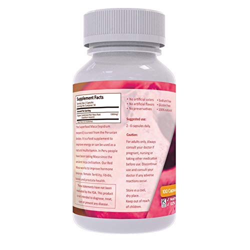 Sikyriah Red Maca And Acai Berry Capsules For Women – Energy Booster - Hormonal Balance - Super Antioxidants And Antiaging - Natural Resveratrol - 2 Bottles (200 Capsules) #TOP7