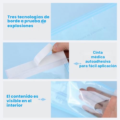 Miniatura 3 de Yuzna Bolsas De Esterilización Desechables 100 Unidades Con Cierre Autoadhesivo Para Autoclaves, Herramientas Dentales, Tatuajes, Manicura O Esterilizador Profesional 9 X 26 Cm