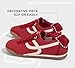 LUCKY STEP Women's Retro Fashion Sneakers Thin Sole Casual Walking Lightweight Tennis Trainers Running Gym Workout Classic Comfortable Athletic Shoes(Red,8.5)