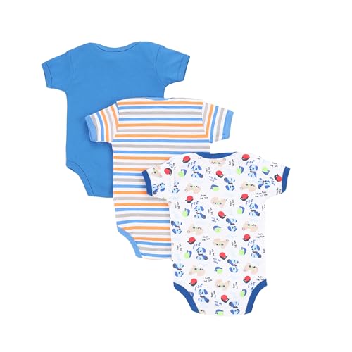 Image of Baby Bodysuits 100% Cotton Rompers /Sleep Suits /Onesies /Night Suits for Baby Boys New Born Baby Clothes-(Pack of 3)
