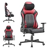Devoko Ergonomischer Gaming Stuhl mit 5-Stufen Lordosenstütze, Schwerlast Bürostuhl 200kg mit...