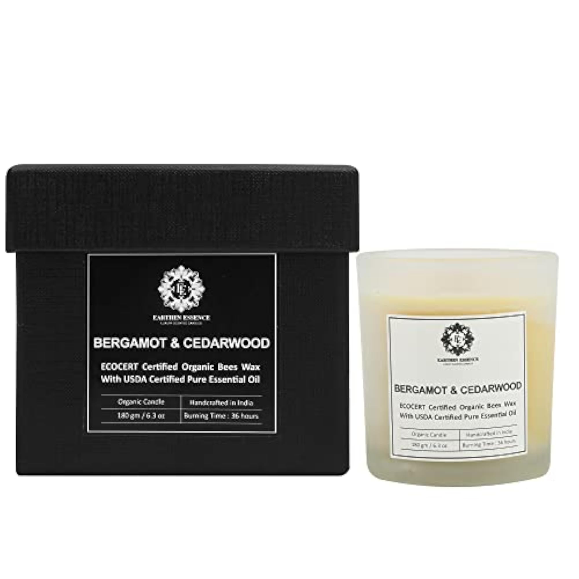 Organic Candle with Ecocert Certification, 180 gm