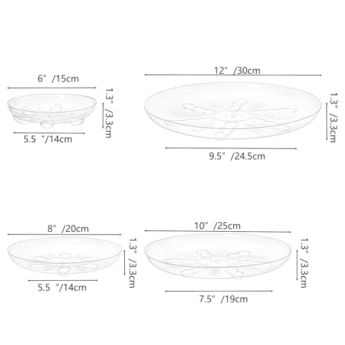 Youeon YOU-CLEARPLANTSAUCERS-4SIZE-24P 24 Pack Clear Plant Saucers thumb #1