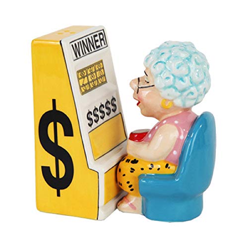Pacific Giftware 3.75' Casino Slots Machine Queen Grandma Magnetic Salt & Pepper...
