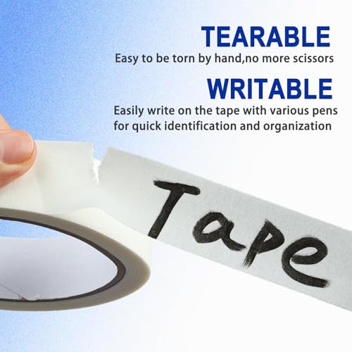 Image of 2 Pack White Painters Tape - 1 Inch White Masking Tape - Multi-Surface, Smart Adhesion, Indoor & Outdoor - Paint Tape for Artist, DIY, Labeling, Car, General Purpose - 180FT Total