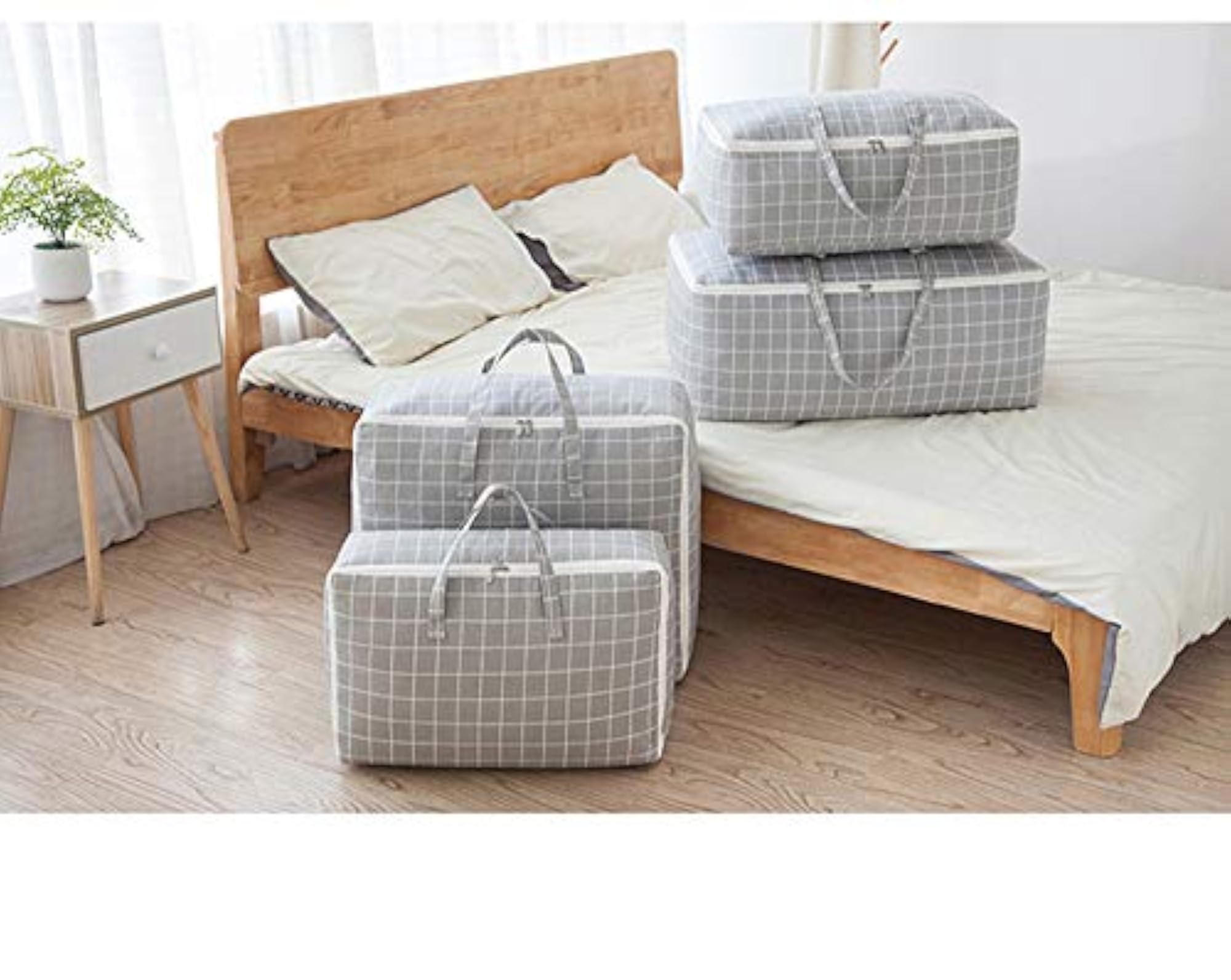 Plaid Damp-Proof Storage Bag for Bedding and Pillows