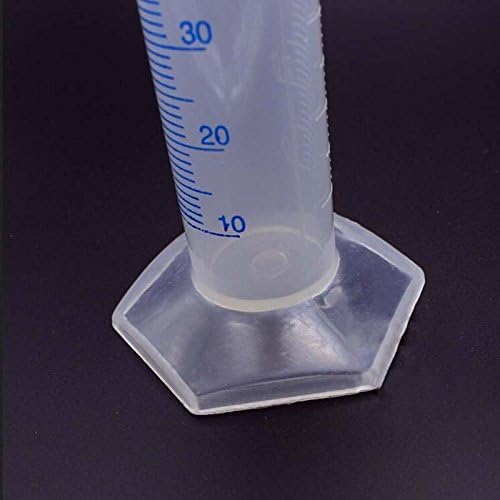 Plastic Transparent White/Blue Line Liquid Graduated Measuring Cylinder Lab Test Tube (100ml)
