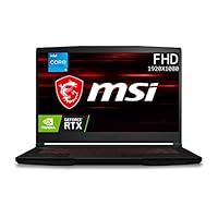 MSI GF63 Thin, Intel 10th Gen. i5-10500H, 40CM FHD 144Hz Gaming Laptop (8GB/512GB NVMe SSD/Windows 11 Home/Nvidia GTX1650 4GB GDDR6/Black/1.86Kg), 10SC-848IN